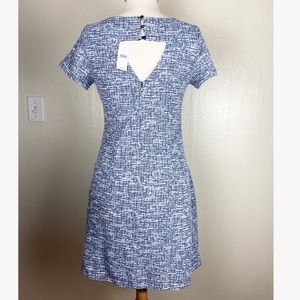 Ann Taylor Loft A-Line Blue Tweed Dress w/…